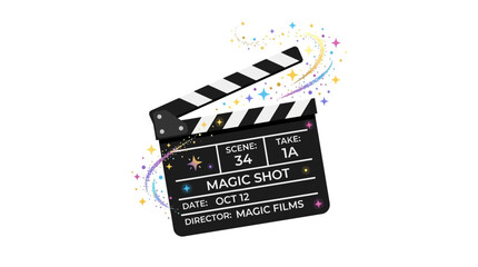 Naklejka premium Black movie clapper board film.