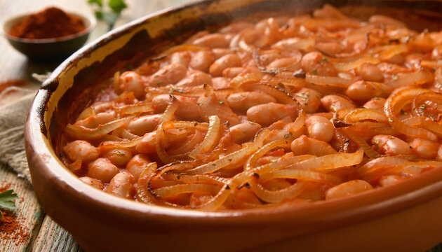 Serbian Prebranac Baked Beans with Onion