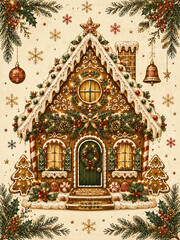 Fototapeta premium Christmas gingerbread house