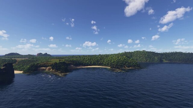 Aerial shot of Sancho Beach in Pernambuco island. Brazil