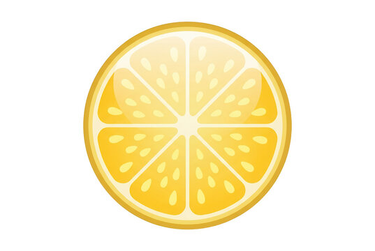 Ilustraci&oacute;n vectorial plana de una rodaja de lim&oacute;n fresca y brillante sobre un fondo blanco, ideal para dise&ntilde;os de alimentaci&oacute;n saludable, bebidas refrescantes y conceptos de verano.