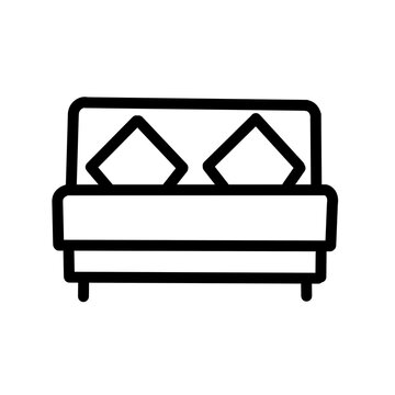 Comfortable sofa line icon for furniture, home, and interior design concepts.