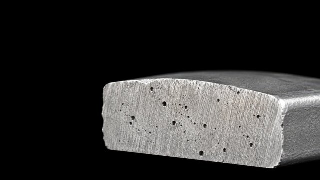 Die Cast Aluminum Cross Section Showing Realistic Internal Porosity