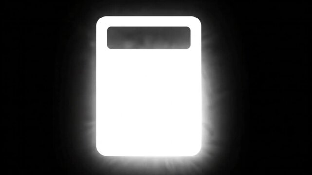 Minimalist Calculator Icon Drawing and Fill Animation on Black