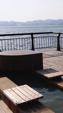 Sakurajima Volcanic Shore Park and Footbath, Nagisa footbath outdoor hot spring at Sakurajima Yogan Nagisa Park in Kagoshima, Japan, Kinko Bay, Sakurajima island, Kirishima-Kinkowan National Park