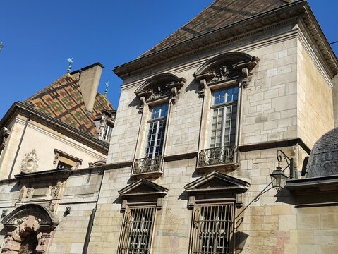 "Dijon - France, April 03, 2021 : Ancient building in Dijon is wonderful"