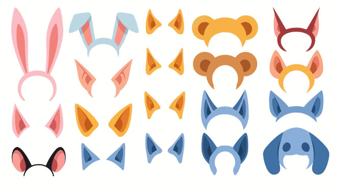 Colorful cartoon animal ears headbands.