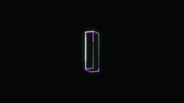  Alphabet l Neon Text Seamless Loop 4K with Black Background Animated Promotional Typography for Video Editing