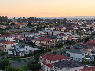 Fototapeta premium Aerial view of residential houses in Parklea area.