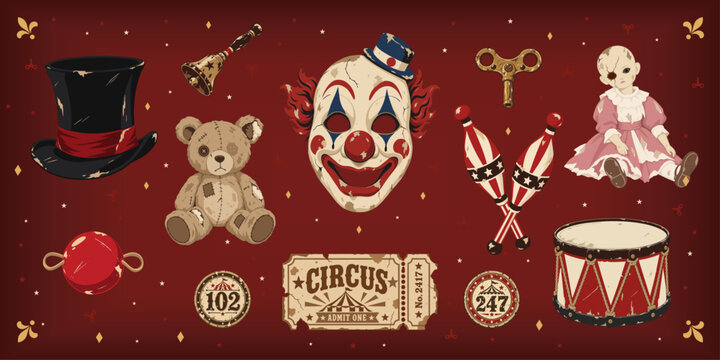 Freak Show Curiosities Vintage Circus Elements
