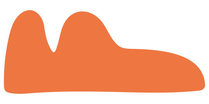 Abstract Organic Shape Collection 201 - Orange Wavy Landscape Blob Shape Vector