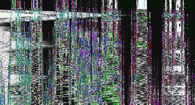 Abstract Digital Glitch Noise Pattern, Colorful RGB Pixel Distortion Background for Technology Design