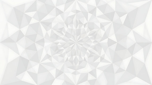 Abstract white low poly geometric background with triangular mosaic pattern design.