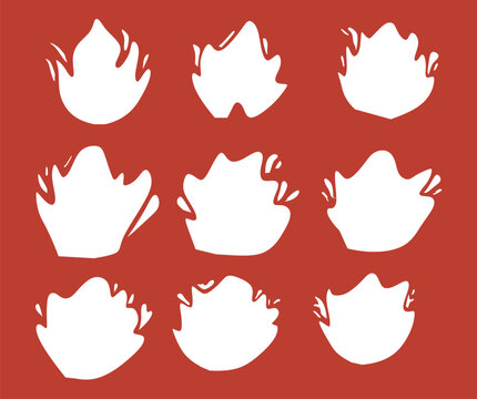 Collection of fire icon sketches