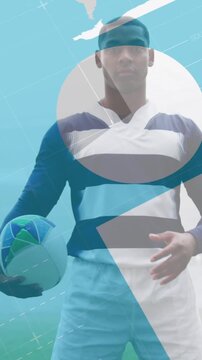 Animation of statistics over rugby player