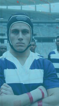 Animation of statistics over rugby players