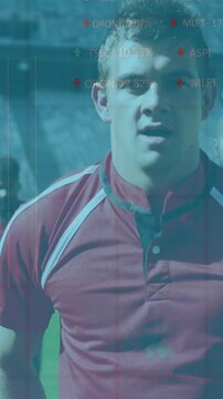 Animation of statistics over rugby players