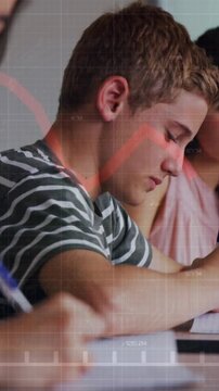 Animation of graph over class of diverse pupils during lesson