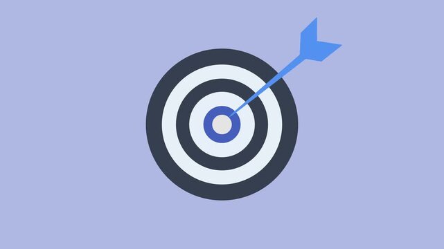 Arrow Target Marketing targeting strategy symbol 2d Animation with Alpha Matte