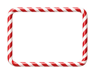 Obraz premium PNG Candy cane frame on gray background for holiday design