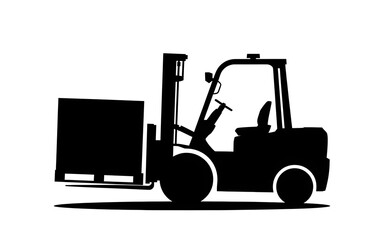 Naklejka premium forklift truck and forklift