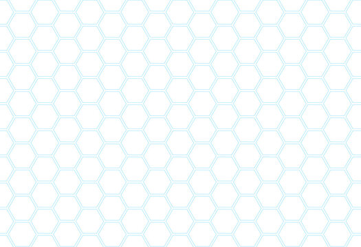 Minimal Blue Hexagon Honeycomb Grid Pattern on White Background
