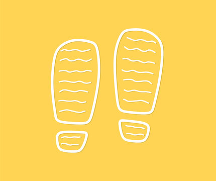 Design featuring a shoe footprint doodle icon