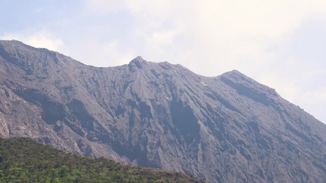 Sakurajima Volcano Island landscape, Japan, Kagoshima prefecture, Kyushu island region, island volcano and bay, Yunohira Observation Deck, ferry trip from Kagoshima, Kirishima-Kinkowan National Park 