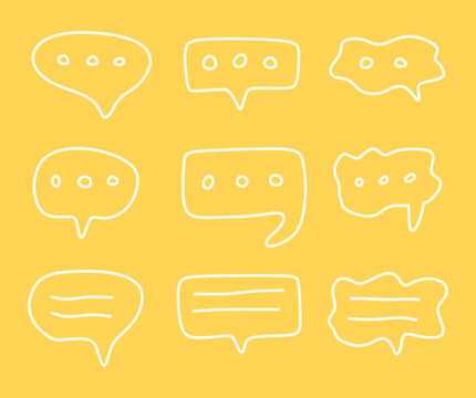 Collection of hand-drawn comment icon designs