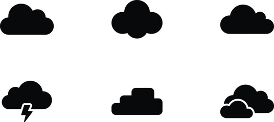 Obraz premium Cloud weather icons with storm and rain symbols