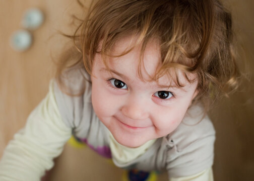 Happy Toddler Looking Up