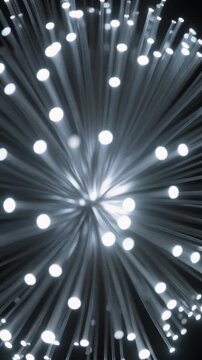 Abstract Fiber Optic Light Sphere Moving Background Generative AI