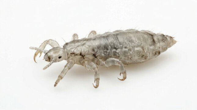 Close up illustration of a head louse insect