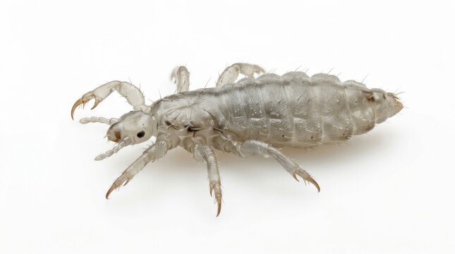 Detailed head louse insect isolated on white