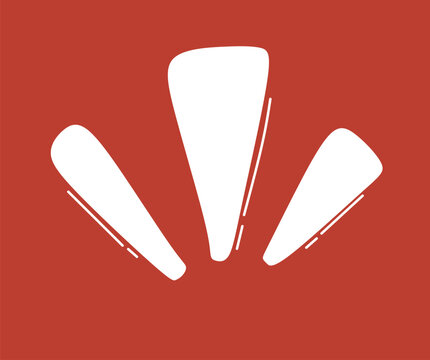 Exclamation mark icon design on a red background