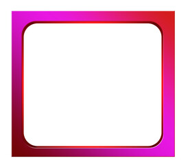 Fototapeta premium Modern Pink and Red Gradient Square Photo Frame Template with Glossy Border