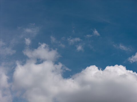 Blue sky viewing small white clouds during day
