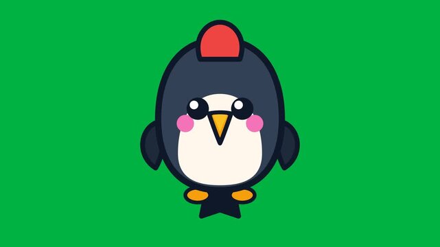 Cute cartoon penguin character design vector illustration for kids animation