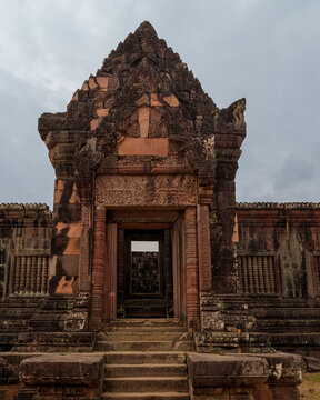 Ornate Stone Doorway at Vat Phou Temple