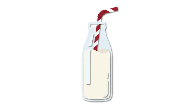Glass Bottle With Straw.
