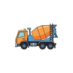 Fototapeta premium Flat Vector Cement Mixer Truck Illustration
