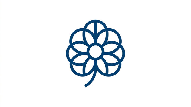 Minimalist Flower Logo Geometric Golden Ratio Vector Icon Design