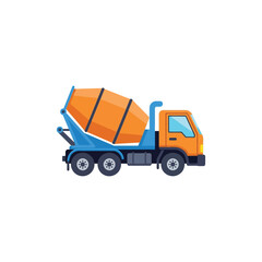 Fototapeta premium Concrete Mixer Truck Construction Vector Illustration