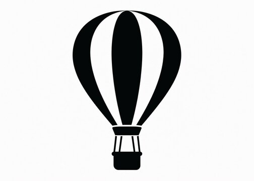 Hot air balloon silhouette icon aviation travel vector graphic design