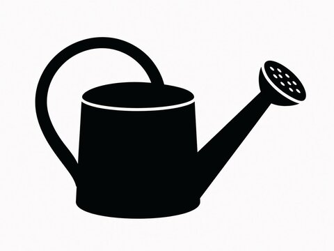 Black silhouette of a garden watering can with handle and spout