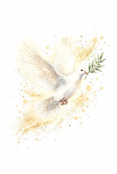 White Peace Dove with Olive Branch.svg