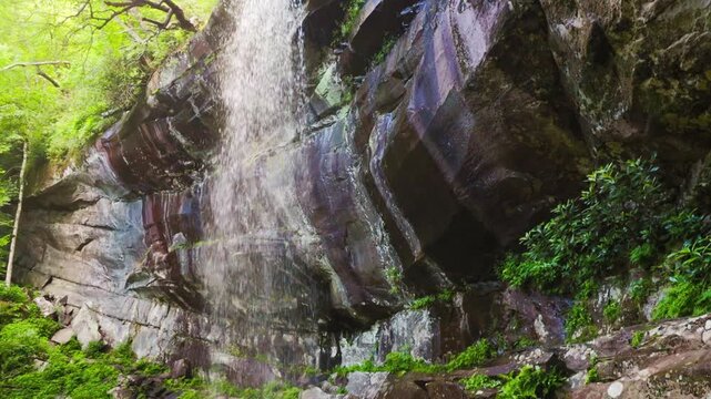 Le Conte Creek Falling Feet Over Rainbow Falls, Great Smoky Mountains National Park, Tennessee, USA