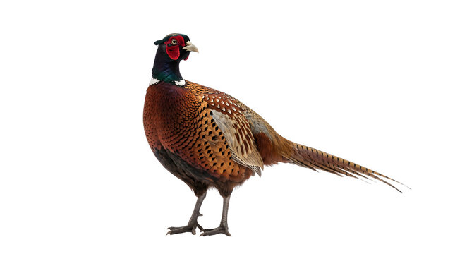 A Male RingNecked Pheasant Bird Standing Proudly.