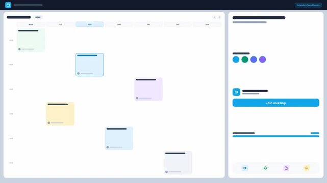 Digital calendar interface for remote team meeting scheduling. 4K Video
