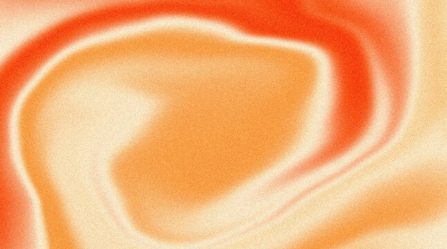 Abstract Warm Orange and Peach Liquid Swirl Gradient with Vintage Film Grain Texture for Retro Minimalist Background Design